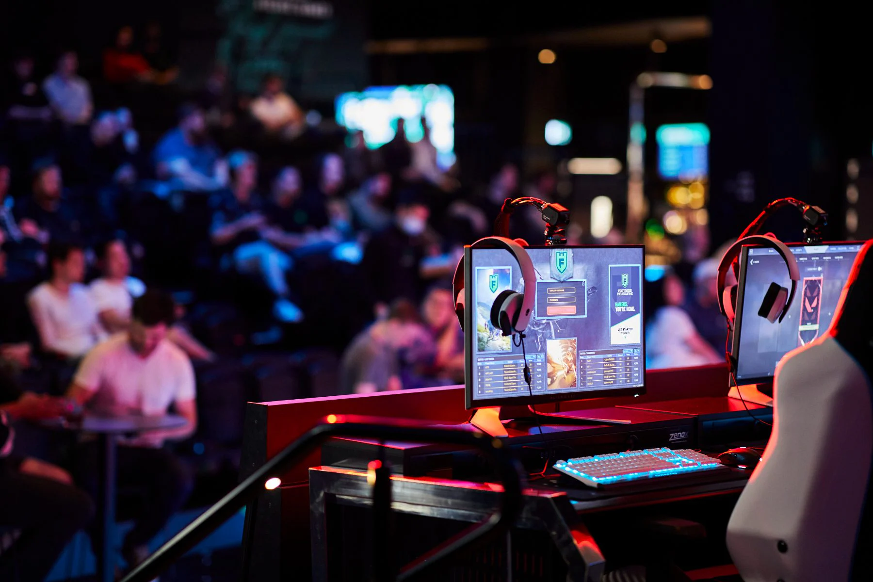 A guest signing in to their own gaming account at a PC Arena station